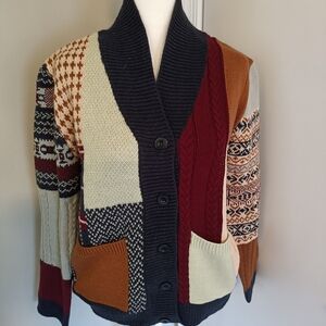Women's Handmade Multicolor Patchwork Cardigan